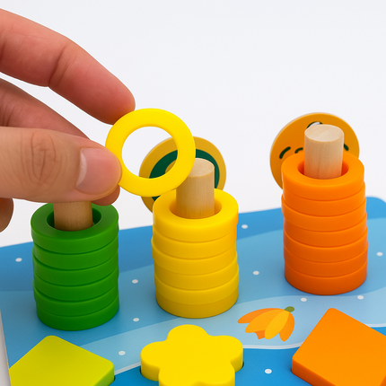 Montessori Wooden Activity Board for Toddlers with Cognitive Games | Interactive Learning Toy for Early Development