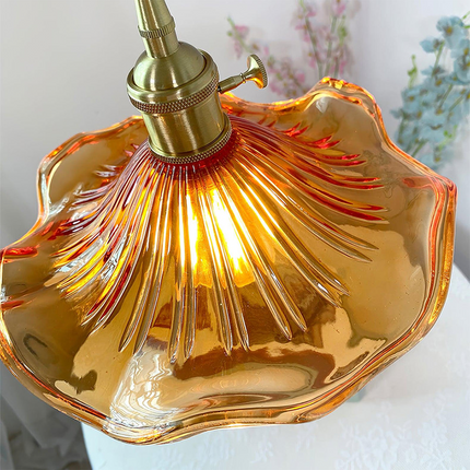 Flower Glass LED Pendant Light with Unique Design | Warm Glow for Cozy Home Ambience