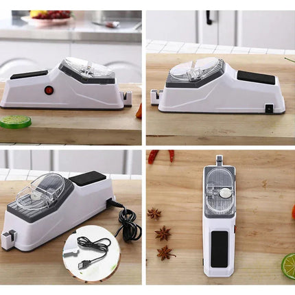 Electric Knife Sharpener with Fine Polishing Stage, 5 Second Pull Through Blade Sharpening for Home Cooks