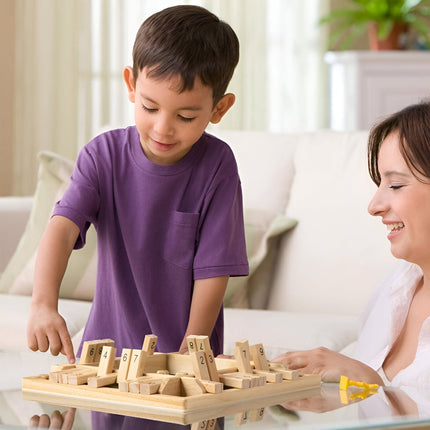 Wooden Math Learning Board Game Set with Compact Design | Fun Family Tabletop Activity for 2-4 Players