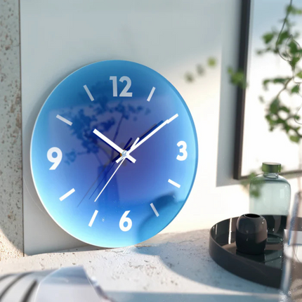 Sunset Glass Wall Clock with Silent Quartz Movement | Modern Gradient Design for Calm Home Décor