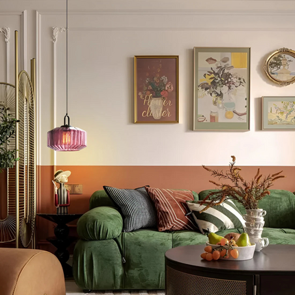 Retro Glass Pendant Light with Hand-Blown Design | Warm Ambient Lighting for Stylish Home Decor