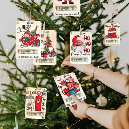 Christmas Ornaments Money Holder, Handmade Wooden Christmas Tree Ornament for Cash Gifts, Christmas Decorations – image 10