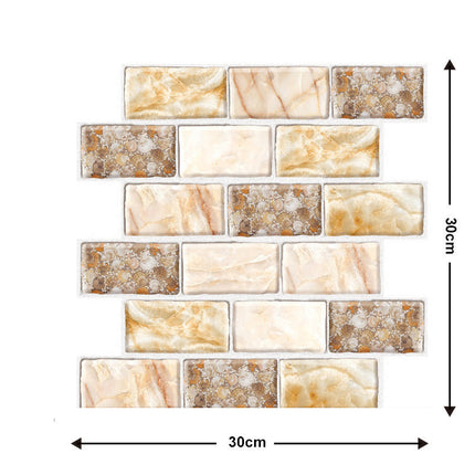 Self-Adhesive Wall Tiles for Easy Home Makeover | Decorative Design for Instant Style Upgrade (Set of 10)