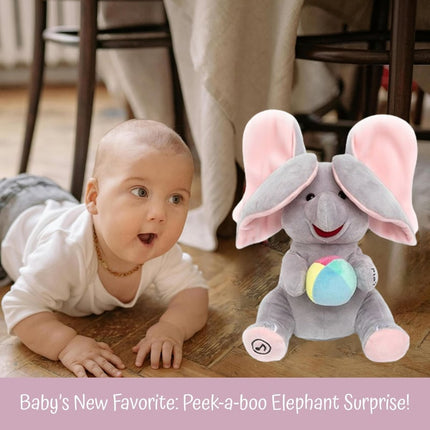 Stuffed Animals for Babies, Musical Elephant Plush Toy with Peek a Boo Ears – image 6