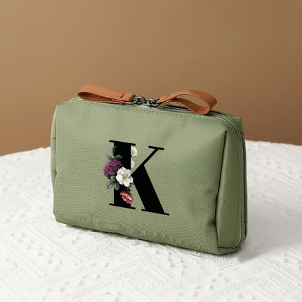 Elegant Makeup Bag Travel Organizer with Letter Design | Chic Cosmetic Case for Beauty Essentials
