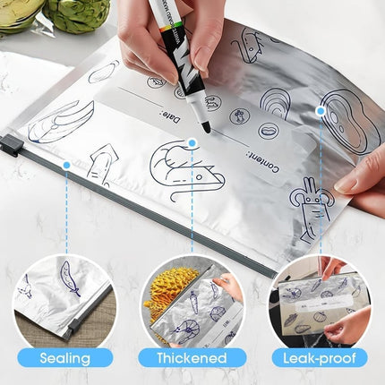 Reusable Food Storage Bags, BPA Free Aluminum Foil Snack Bags with Label Area – image 9