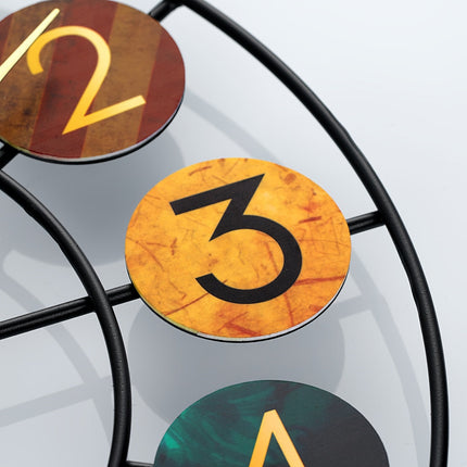 Colourful Metal Wall Clock with Silent Quartz Movement | Retro Design for Stylish Home Decor