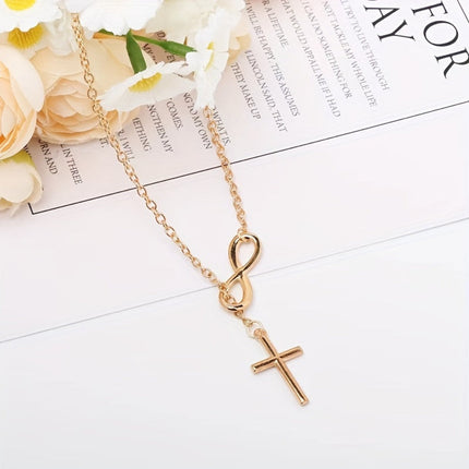Silver Cross Pendant Necklace with Vintage Design | Meaningful Gift for Mother's Day and Everyday Wear