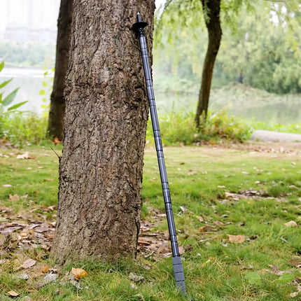 12 in 1 Tactical Trekking Pole with Adjustable Height, Multi Tool Hiking Staff with Compass, Whistle and Fire Starter