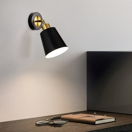 Modern Wall Sconce Light with Adjustable Shade | Sleek Black & White Design for Bedroom and Living Room Ambience