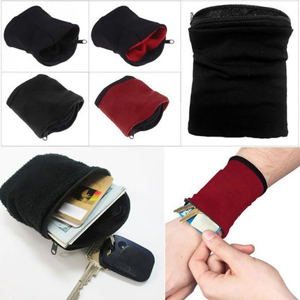Sports Wristband Wallet for Running, Hands Free Wrist Pouch for ID Cards and Cash, 3 Colors, Gym and Hiking Accessory
