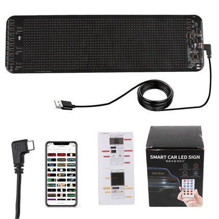 LED Car Sign for Rear Window, Bluetooth Programmable Message Display with Custom Text from Your Phone