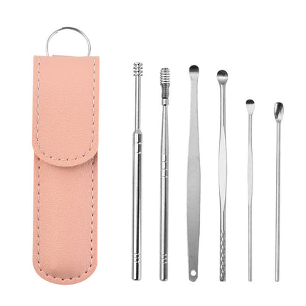 Stainless Steel Ear Cleaning Tool Set, Reusable Polished Ear Picks, Portable Ear Care Kit, 5 Color Options