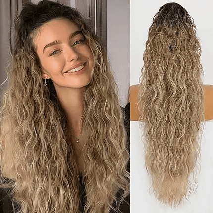 Ponytail Hair Extensions, Drawstring Ponytail Extension, Synthetic Hair Volume Extension and Hair Piece