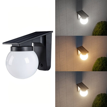 Solar-Powered LED Wall Light with Smart Dusk-to-Dawn Sensor | Dimmable Outdoor Lighting for Patios and Pathways