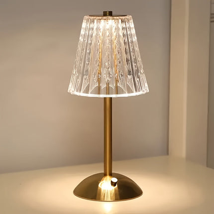 Crystal Touch Table Lamp with Adjustable Brightness | USB Rechargeable & Dimmable for Elegant Ambient Lighting