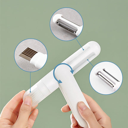 Multi-Function Vegetable Peeler with Rotating Blades, Kitchen Slicing Tool for Peeling, Julienne and Food Prep