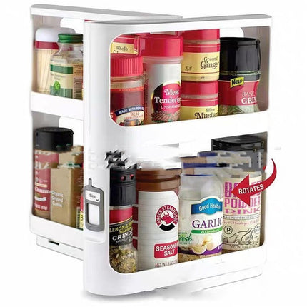 Rotating Storage Rack Organizer with Adjustable Shelves | Space-Saving Solution for Easy Access