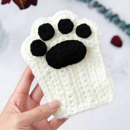 Hand Knitted Cat Paw Gloves, Soft Thick Yarn Knit Winter Gloves, 6 Colors, for Cold Weather Days and Cat Lover Gifts