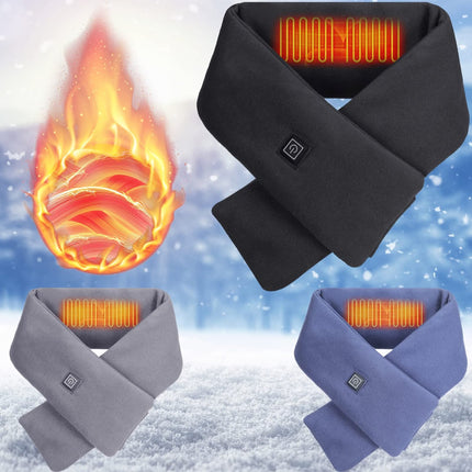 Heated Winter Scarf, Electric Heated Scarves with 3 Heat Settings, Heated Neck Wrap, Soft Cotton Scarf for Cold Weather