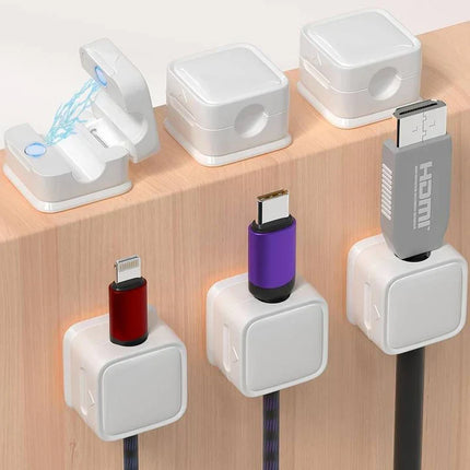 Magnetic Cable Clips for Desk, Cord Organizer That Holds Charging Leads in One Spot and Keeps Wires Off the Floor
