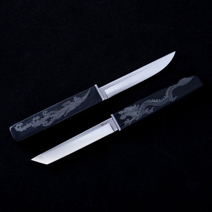 Dual Edge Dragon Design Utility Knife, Thickened Blade with Ergonomic Handle, 2 Color Options