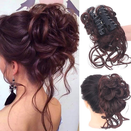 Curly Bun Hair Scrunchie with Elastic Band – image 6