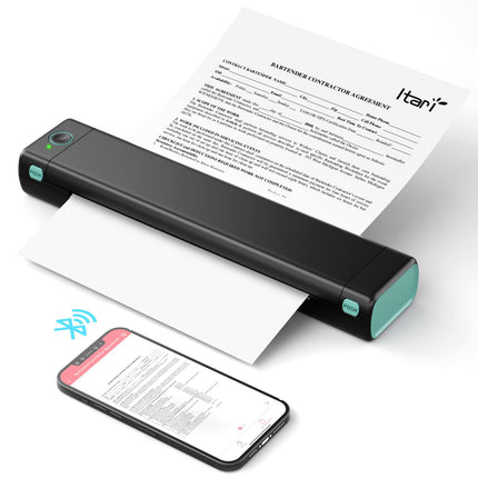 Portable A4 Thermal Printer, Inkless Mobile Document Printer with 13mm/s Monochrome Printing