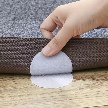 Anti-Slip Fabric Grip Stickers for Rugs, Blankets and Chair Cushions, Reusable No-Residue Adhesive, Black or White