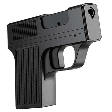 Gun Shaped Novelty Lighter with Trigger Ignition and Laser Effect, One Handed Lighter for Candles