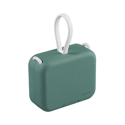 Mini Power Bank with Built In Phone Stand, Portable Charger for Lightning and Type C Phones