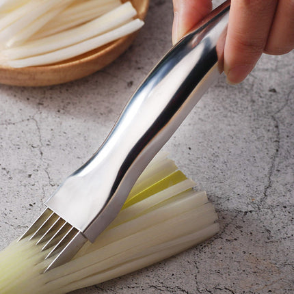 Vegetable Slicer with 5 Stainless Steel Blades, Multi Blade Scallion and Green Onion Cutter for Leeks, Celery and Ginger, Kitchen Prep Tool