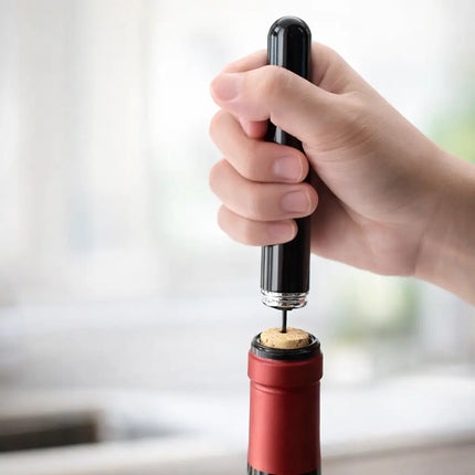 Air Pressure Wine Bottle Opener with Needle and Pump Action, Cork Remover That Keeps Corks Intact, Black or Red