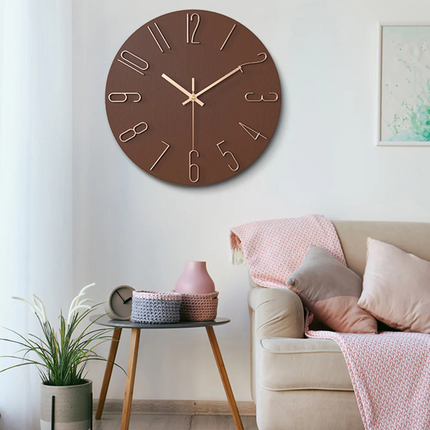 Minimalist Wall Clock with Gold Accents | Quiet Quartz Movement for Elegant Home Decor