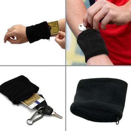 Sports Wristband Wallet for Running, Hands Free Wrist Pouch for ID Cards and Cash, 3 Colors, Gym and Hiking Accessory