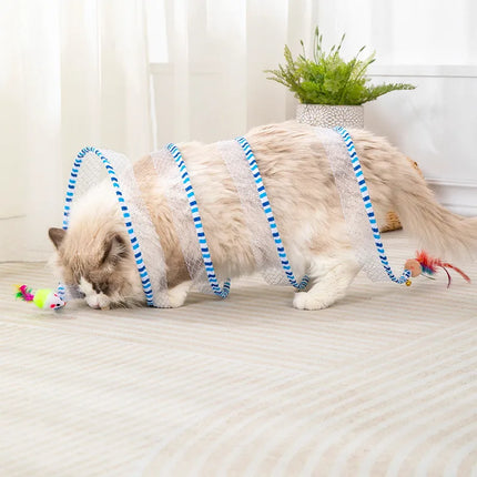 Foldable Cat Tunnel with Dual Openings | Space-Saving Hideaway for Playful Cats