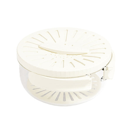 Vegetable Washing Bowl with Strainer Basket and Airtight Lid, Fruit Colander and Pasta Drainer for Fridge Storage, White and Brown