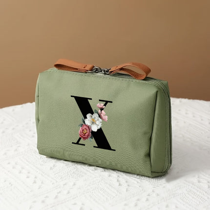 Elegant Makeup Bag Travel Organizer with Letter Design | Chic Cosmetic Case for Beauty Essentials