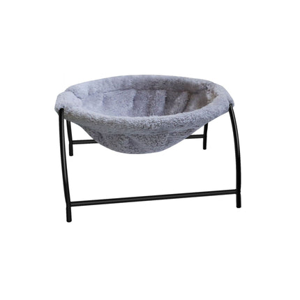 Cat Hammock Bed with Elevated Frame and Plush Breathable Fabric for Indoor Cats and Small Pets, 2 Colours