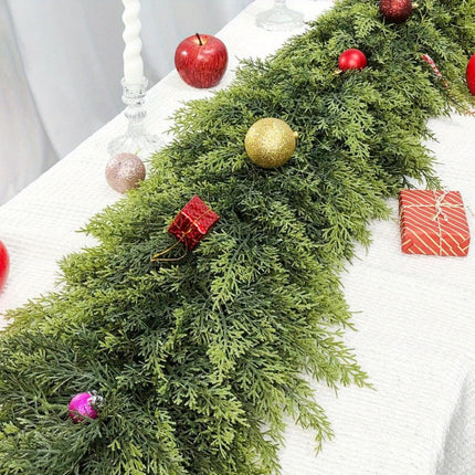 Art Deco Christmas Garland with Flexible Design | Unlit Decoration for Fireplace Mantle and Stair Railing