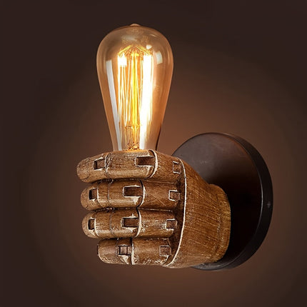 Hand-Shaped Industrial Wall Lamp in Resin | Unique Accent Lighting for Creative Spaces
