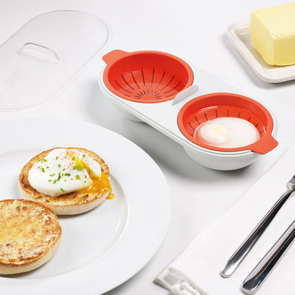 Microwave Egg Poacher Cup for Soft, Medium or Hard Poached Eggs, Breakfast Cooker with No Boiling Water