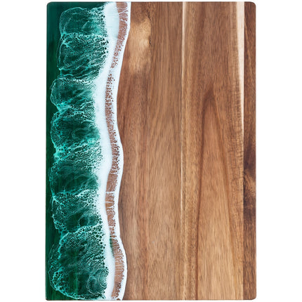 Ocean-Inspired Cutting Board with Acacia Wood & Resin Inlay | Multi-Purpose Kitchen Board for Serving and Chopping