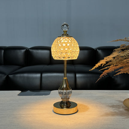 Crystal Touch Table Lamp with Adjustable Brightness | Rechargeable LED Light for Modern Elegance and Ambience