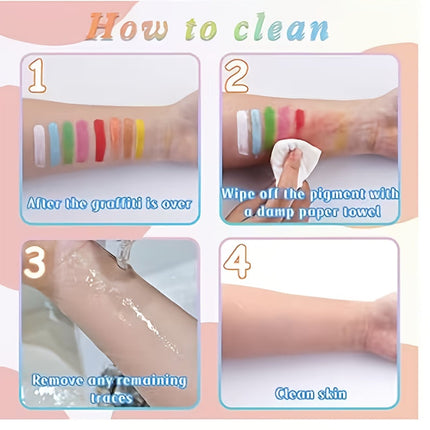 Glow-in-the-Dark Face Paint Set with Neon Colors | UV Reactive Paint for Festivals and Parties