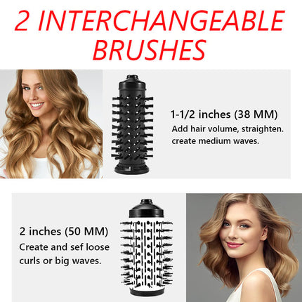Hot Air Hair Styler and Dryer 3 in 1, Rotating Blow Dryer Brush with 2 Brush Heads – image 8