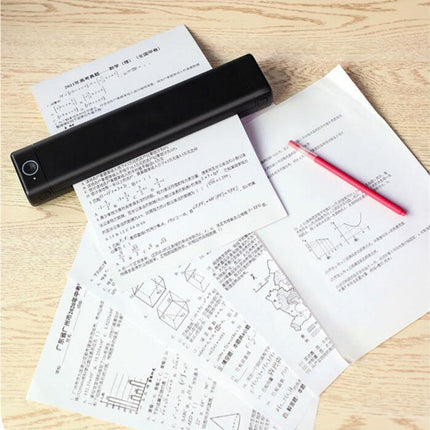 Portable A4 Thermal Printer, Inkless Mobile Document Printer with 13mm/s Monochrome Printing