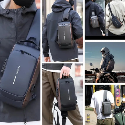 Anti-Theft Crossbody Backpack with RFID Protection, 4 Colors Including Light Brown, for Daily Carry and Weekend Trips