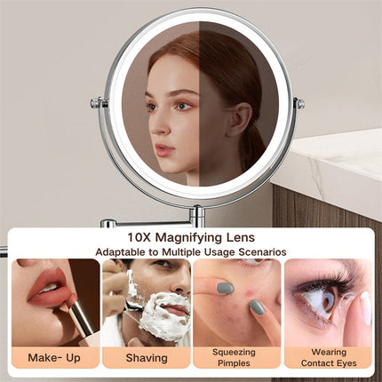Wall Mounted Vanity Mirror with Lights, 1X 10X Magnifying Makeup Mirror – image 8